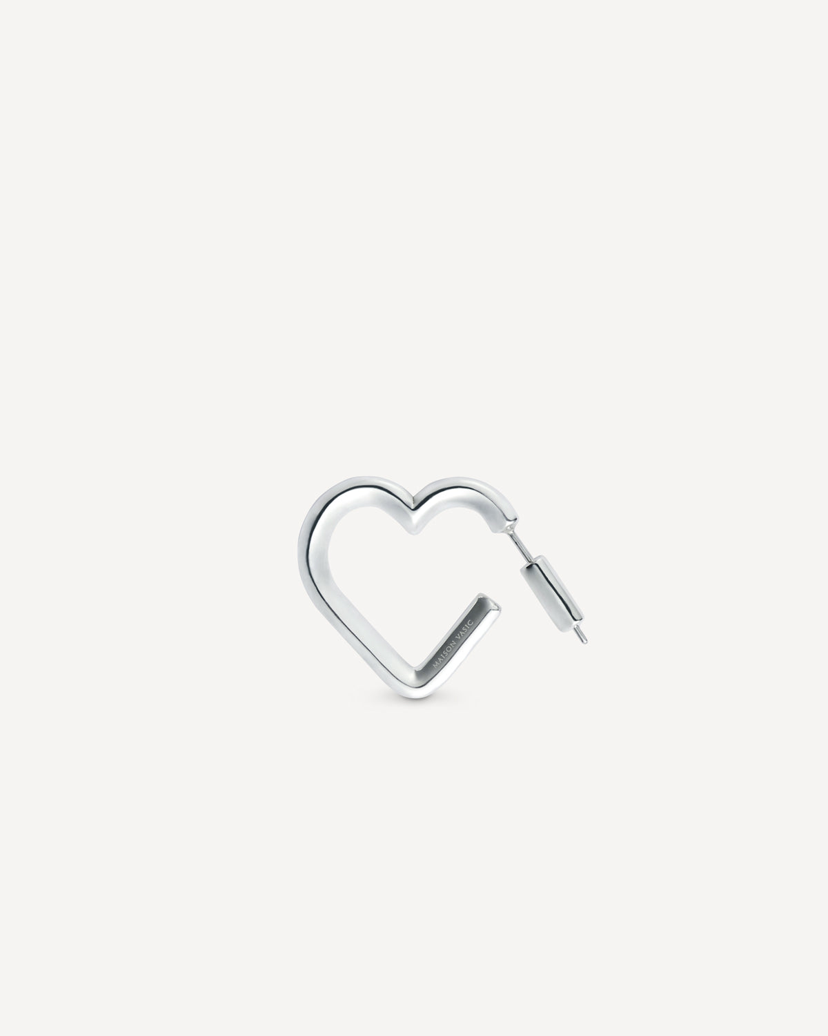 Heart Hoop Earring Mini, Silver